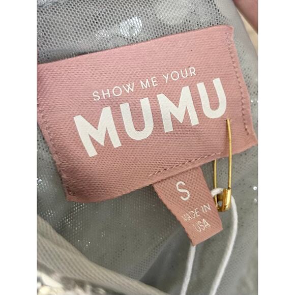 Show Me Your Mumu After Hours Mini Dress in Silver Metallic Sequins S NWT - Picture 7 of 10